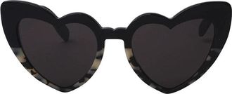 Saint Laurent Heart-Shaped Acetate Sunglasses - Black