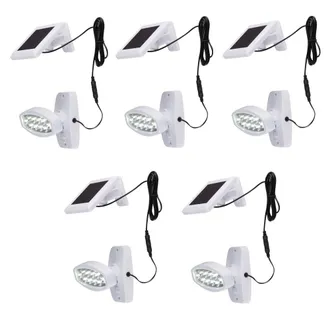 ETC Shop Set Di 5 Faretti Da Parete Con Rilevatore Di Movimento Per Lampada Solare Da Esterno A Led