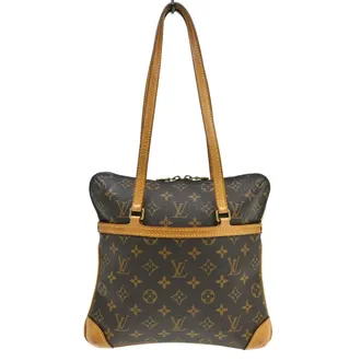 Louis Vuitton Coussin Denim Printed Monogram Embossed Lambskin Brown Canvas Handbag (Pre-Owned)