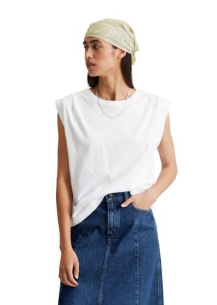 Marc O'Polo Denim T-Shirt MARC OPOLO DENIM, Damen, Gr. XL, weiss (wei&szlig;), Single Jersey, Obermaterial: 100% Baumwolle, relaxed fit, Rundhals, Shirts T-Shirt, relaxed, Sc