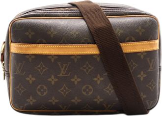 Louis Vuitton Brown Coated Canvas Leather Shoulder Bag (Pre-Owned)