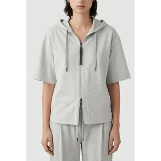 Brunello Cucinelli Light Grey Relaxed Hoodie, Size X-Small