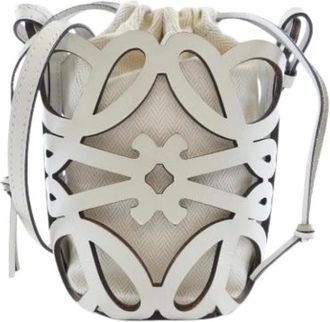 Loewe Pre-owned Bucket Bags, female, White, Size: ONE SIZE Pre-owned Bucket Bag