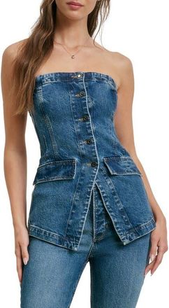 Favorite Daughter The Phoebe Strapless Denim Bustier Top in Reston at Nordstrom, Size 12