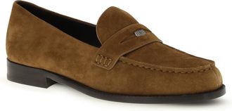 Tory Burch Womens Classic Penny Loafers Wild Tabacco Calf Leather Bos Taurus