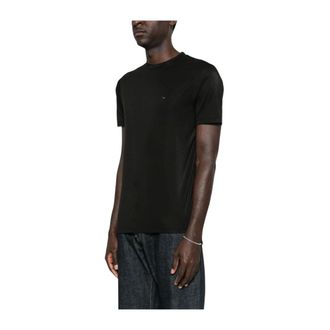 Emporio Armani T-Shirts, male, Black, Size: XL Modal Silk T-shirt