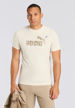 Puma T-Shirt PUMA ESS CAMO TEE, Herren, Gr. XXL, weiss (alpine snow), Jersey, Obermaterial: 100% Baumwolle, tarnfarben, regular fit normal, Rundhals, Shirt