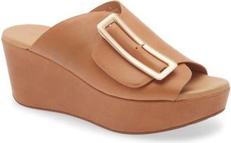 Chocolat Blu Yasha Platform Wedge Sandal in Camel Leather at Nordstrom, Size 7.5