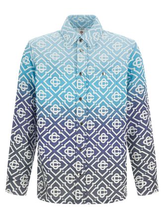 Casablanca Mens Shacket Monogram Gradient Jacquard