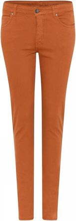 C.Ro Slim-fit Jeans - Dames - Slim Fit Jeans - Oranje - 2XL - Leer - Jeans