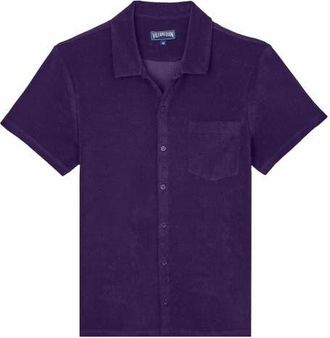 Vilebrequin Mens Solid Organic Terry Short Sleeve Shirt in Minuit at Nordstrom, Size Medium