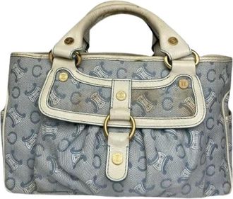 Celine Pre-owned Handbags, female, Blue, Size: ONE SIZE Pre-owned Vintage Canvas Handbag