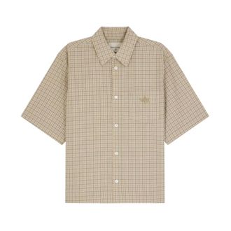 Walk In Paris Short Sleeve Shirts, male, Beige, Size: M camicie Cotone