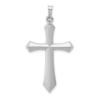 Diamond2Deal 14K White Gold Polished Passion Cross Pendant