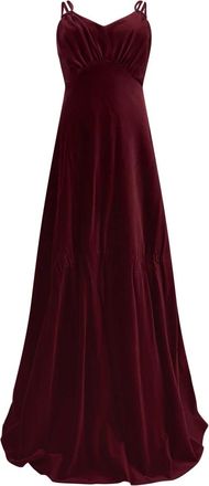 Moschino Kleedjes, Dames, Bruin, S, Katoen, Elegante lange bordeauxrode jurk voor speciale gelegenheden