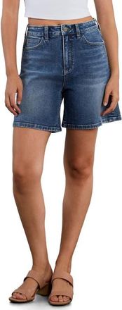 HINT OF BLU All Day High Waist Denim Shorts in Star Blue at Nordstrom, Size 32