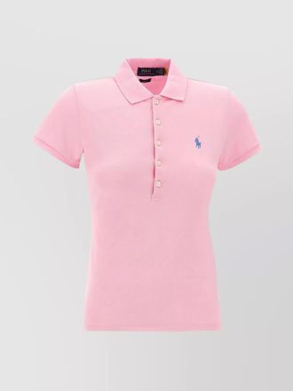 Polo Ralph Lauren ribbed collar short sleeves slim fit side slits