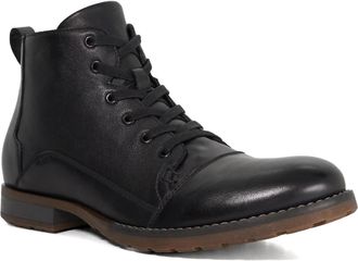 Dune London Mens Corrdial - Leather Lace-Up Casual Boots - Black - Size UK 10
