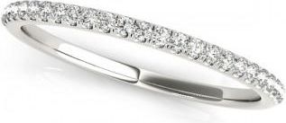 Allurez Diamond Pave Wedding Band Ring 14k White Gold (0.14ct)