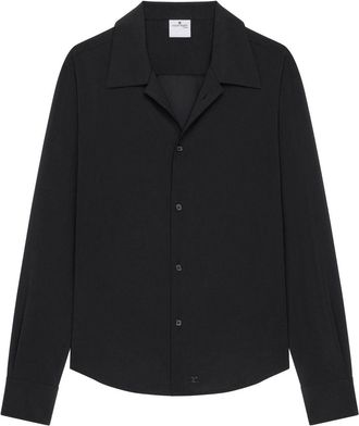 Courr&egrave;ges Black Shirt with Camp Collar