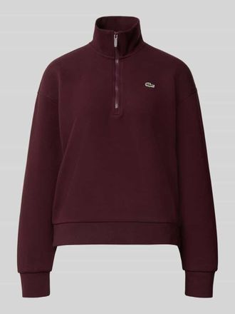 Lacoste Relaxed Fit Sweatshirt aus Baumwoll-Mix in Bordeaux, Gr&ouml;&szlig;e 36