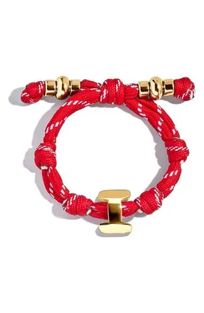 BaubleBar Knotty Initial Bracelet in Red I at Nordstrom