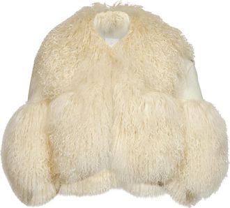Giuseppe Di Morabito Cropped Mongoolse Bontjas - Dames - Jassen - Wit - S - Wol - Jassen