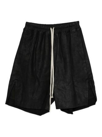 Rick Owens boxers drawstring split shorts - men - Lambskin/Cotton - 50 - Black