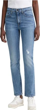Levi's 724 High Rise Straight Jeans - Dames - Slim Fit Jeans - Blauw - W29 L34 - Katoen - Jeans