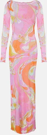 Pucci Orchidee sheer tulle maxi dress