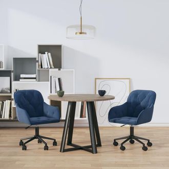 vidaXL Sillas De Comedor Giratorias 2 Uds Terciopelo Azul Vidaxl
