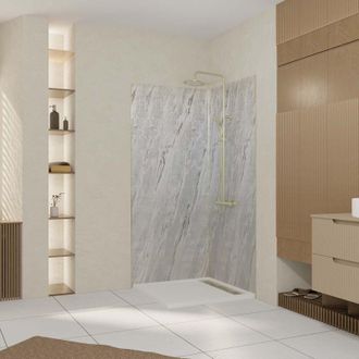 Aurlane Aurlane - Set di 2 Pannelli Murali Artic Storm 90x210 cm + Profili Oro Spazzolato