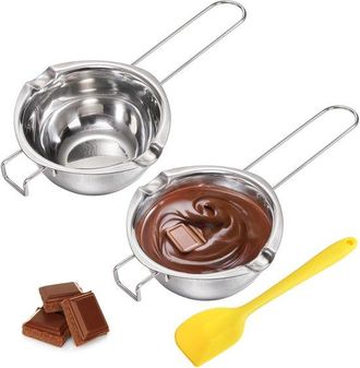 OEM 2 Cuencos Para Derretir Agua, Cuenco De Acero Inoxidable Para Derretir, Olla Para Derretir Velas, Az&uacute;car, Queso, Cera, Caramelo, Jab&oacute;n, Plata