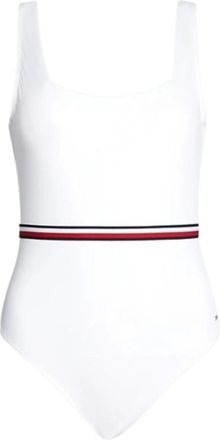 Tommy Hilfiger Square Neck One Piece Badpak - Dames - Badpakken - Wit - M - Polyester - Badmode