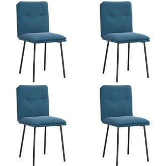 vidaXL Sillas De Comedor 4 Unidades Terciopelo Azul Vidaxl