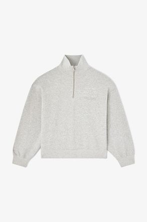 Ganni Grey Half Zip Sweatshirt - Size XXS Organic Cotton