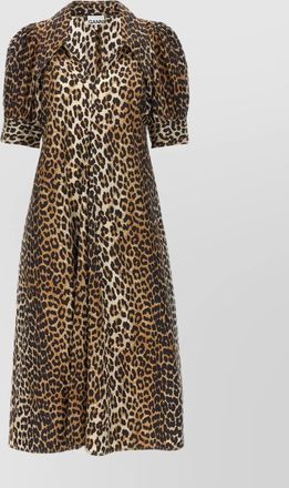 Ganni animal print midi dress