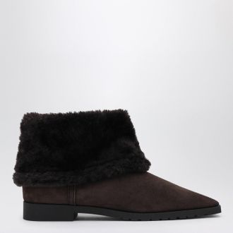 Toteme Brown suede and shearling ankle boots