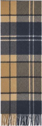 Barbour Sciarpa in misto cashmere con motivo tartan e bordi sfrangiati