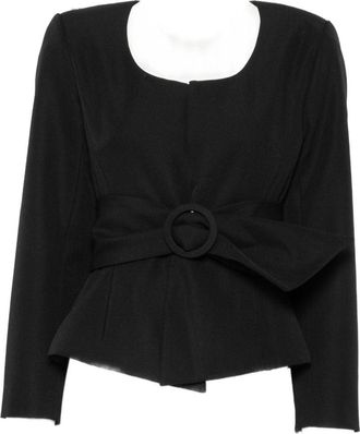 Jacquemus Structured Black Jacket with Cinched Waist and Bold Belt