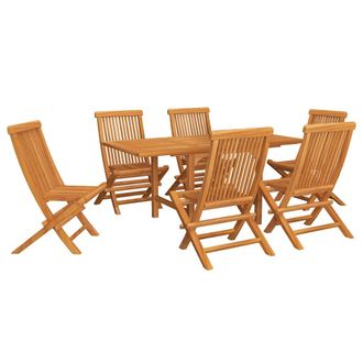 vidaXL Vidaxl - Conjunto De Comedor De Jard&iacute;n 7 Piezas Madera Maciza De Teca
