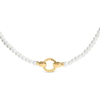 House of Brilliance 18K Yellow Gold Vermeil Pearl Strand Infinity Necklace in Yellow Gold Over Silver at Nordstrom