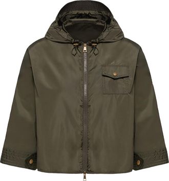 Moncler Moncler Hooded Cape, Women, Green, Size: One Size