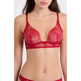Etam Iconique Arm Classique Underwire Plunge Bra in Red at Nordstrom, Size 34C