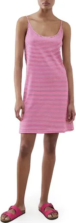 Mango Stripe Cotton Dress in Fuchsia at Nordstrom, Size Medium