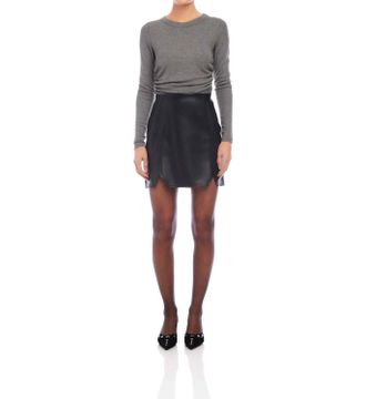 Fifteen Twenty Side Shirred Top In Charcoal