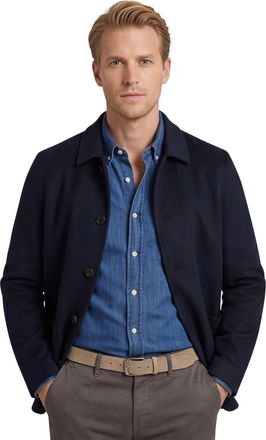 Profuomo Wool Button overshirt Profuomo donkerblauw