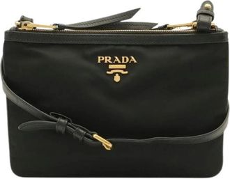 Prada Pre-owned Vintage Nylon Clutch Bag - Dames - Vintage Schoudertas - Zwart - ONE Size - Nylon - Vintage