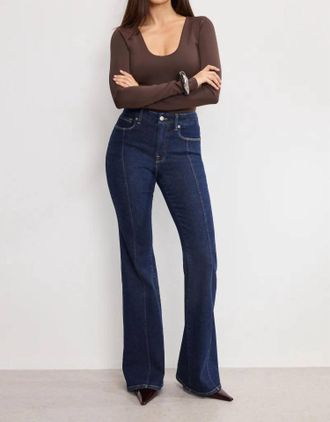 Good American Good Legs Flare Jeans In Indigo983