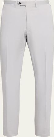 Kiton Mens Cotton-Cashmere Twill Trousers